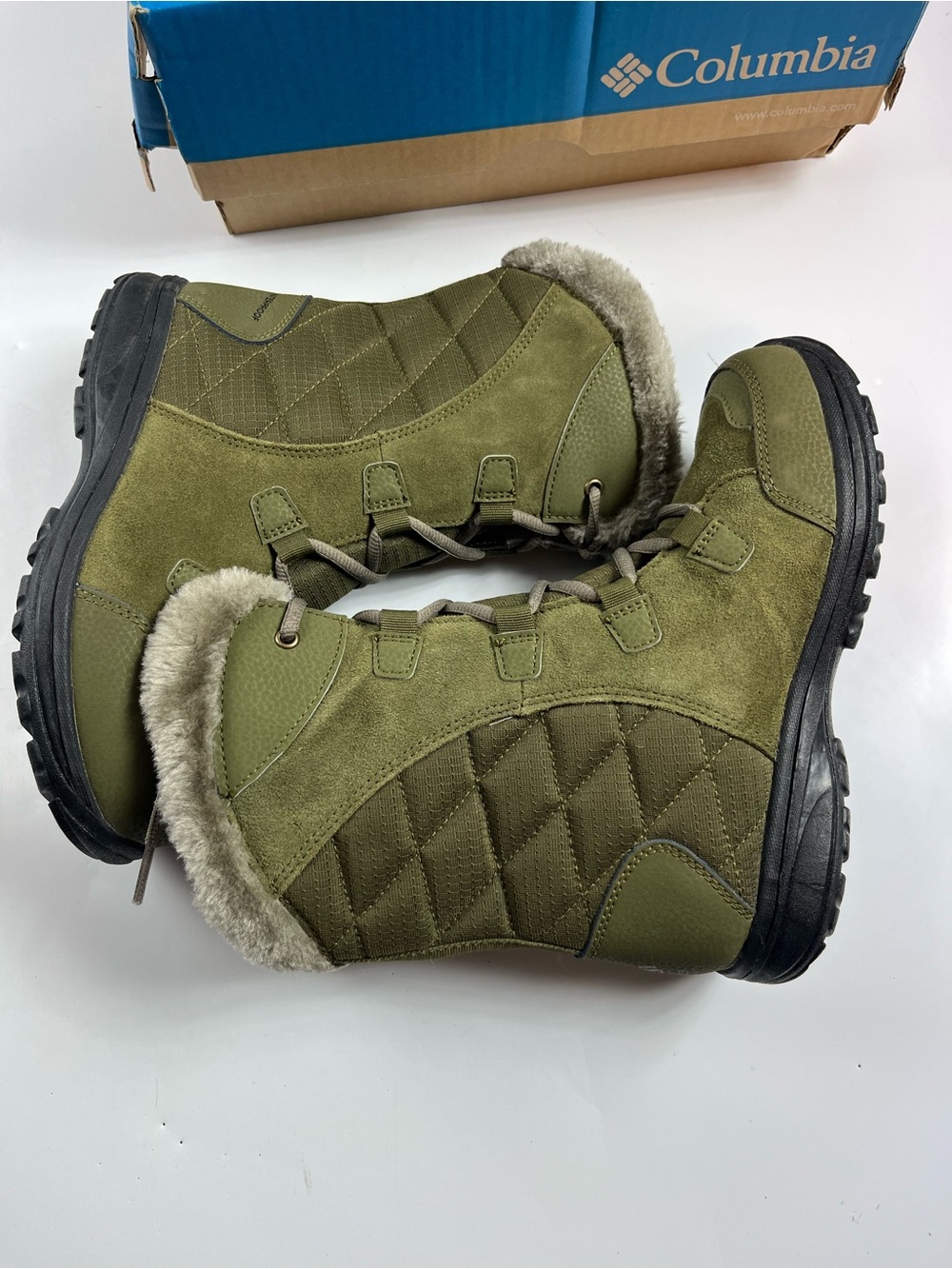 Columbia Ice Maiden II Boot In Olive Green Women’s Size 6